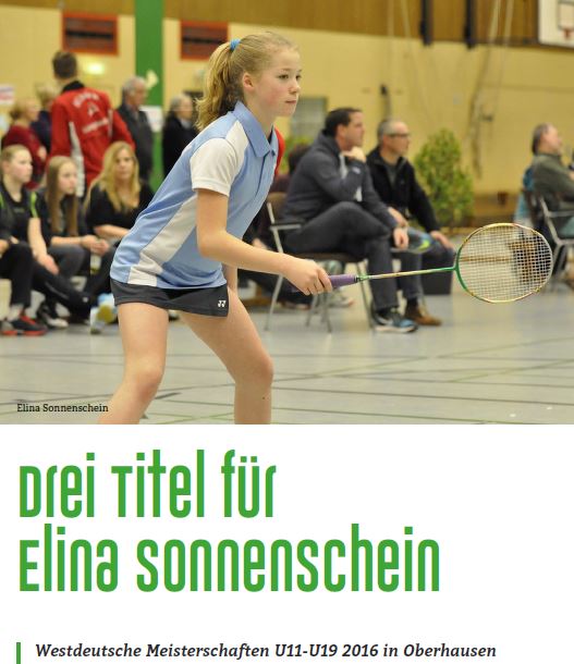 20160205 Badminton Rundschau Elina Sonnenschein